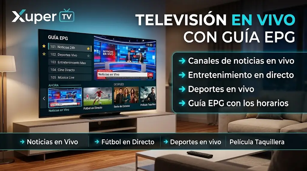 Televisión en Vivo con Guía EPG